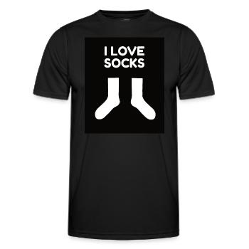J’adore les chaussettes - T-shirt sport Homme - noir - Devant - AI Model Male 178 dark (178cm)