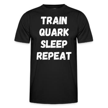 Train Quark Sleep Repeat Eat Gym Fitness Kraft - Männer Funktions-T-Shirt - Schwarz - Vorne - AI Model Male 178 dark (178cm)