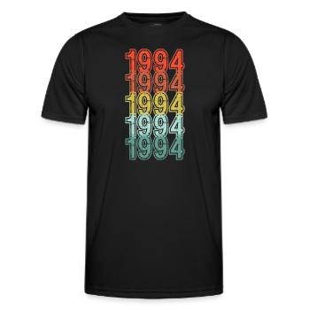 Mon année - 1994 - Cadeau d’anniversaire - T-shirt sport Homme - noir - Devant - AI Model Male 178 dark (178cm)