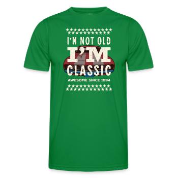 Pas vieux - classique depuis 1994 - 1994 Cadeau d’anniversaire - T-shirt sport Homme - vert - Devant - AI Model Male 178 dark (178cm)