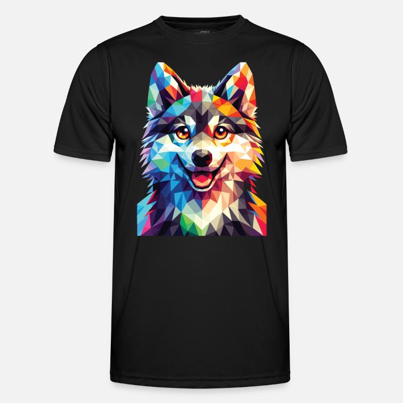 Polygon Wolf - Men's Functional T-Shirt - black