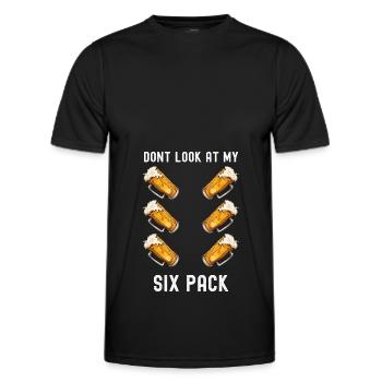 Ne regardez pas mon design de T-shirt drôle de Six Pack - T-shirt sport Homme - noir - Devant - AI Model Male 178 dark (178cm)
