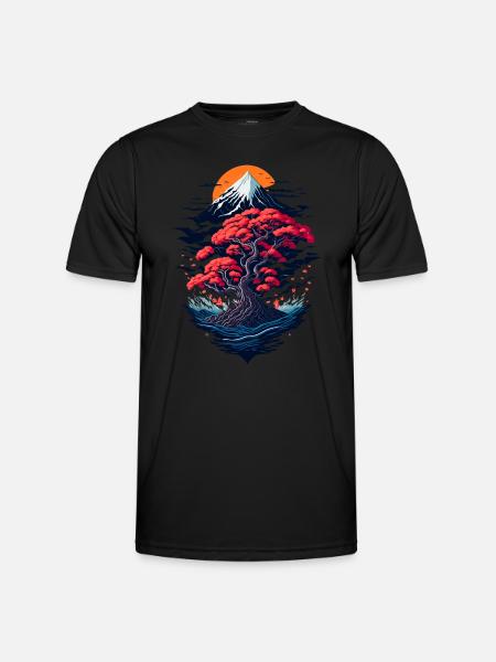 Beautiful bonsai tree scenery - Men's Functional T-Shirt - black