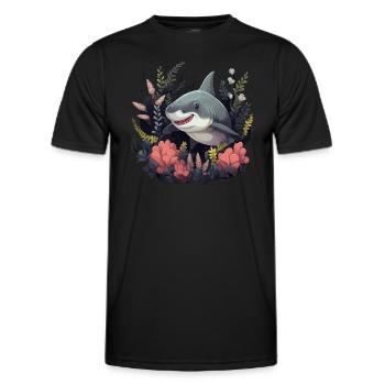 baby white shark 2 - Männer Funktions-T-Shirt - Schwarz - Vorne - AI Model Male 178 dark (178cm)