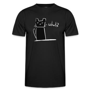 Katze verwirrt süß tier - Männer Funktions-T-Shirt - Schwarz - Vorne - AI Model Male 178 dark (178cm)