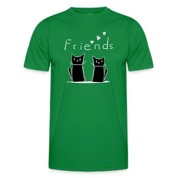 Freunde Freund Freundschaft Katzen Katze - Männer Funktions-T-Shirt - Kelly Green - Vorne - AI Model Male 178 dark (178cm)