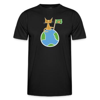 sauver le symbole de la planète Terre - T-shirt sport Homme - noir - Devant - AI Model Male 178 dark (178cm)