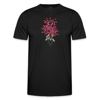 fleurs de rose rose fleur - T-shirt sport Homme - noir - Devant - AI Model Male 178 dark (178cm)