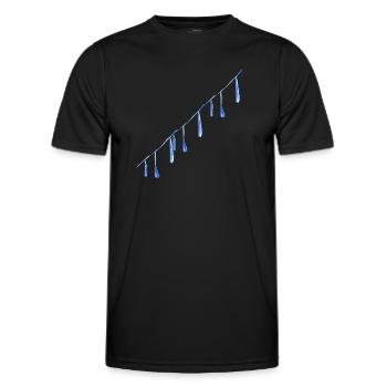water drops line water - Men's Functional T-Shirt - black - Front - AI Model Male 178 dark (178cm)