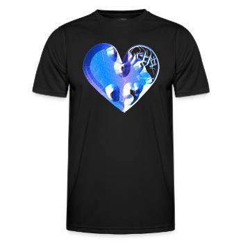 cicatrices de paillettes bleu cœur - T-shirt sport Homme - noir - Devant - AI Model Male 178 dark (178cm)