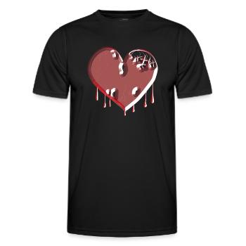 symbole du cœur cicatrices rouges brisées - T-shirt sport Homme - noir - Devant - AI Model Male 178 dark (178cm)