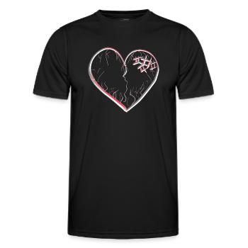 symbole du cœur cicatrices tristes brisées - T-shirt sport Homme - noir - Devant - AI Model Male 178 dark (178cm)
