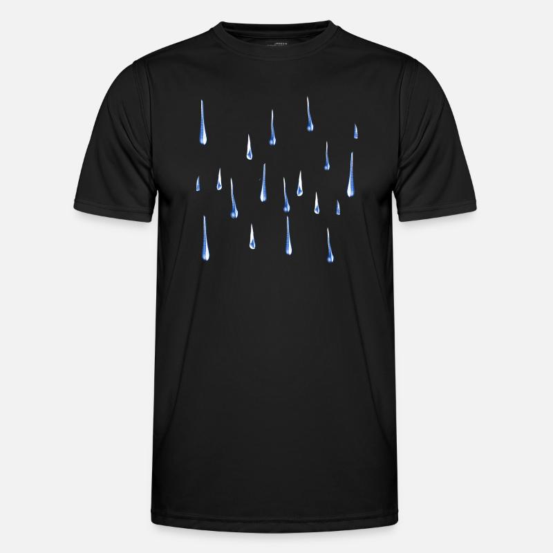 water drops rain water weather pattern Men's Functional T-Shirt