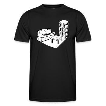 Wohnen Symbol Tisch Sofa Wohnzimmer regal - Männer Funktions-T-Shirt - Schwarz - Vorne - AI Model Male 178 dark (178cm)