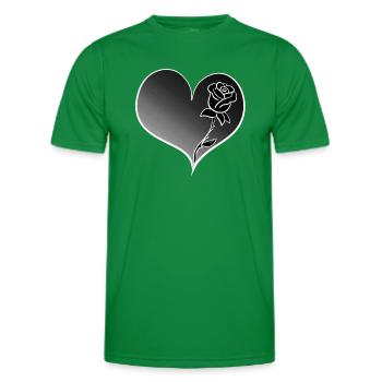 rose blume herz symbol grau form - Männer Funktions-T-Shirt - Kelly Green - Vorne - AI Model Male 178 dark (178cm)
