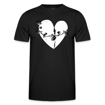 Coeur Rose Cicatrices Symbole Gris - T-shirt sport Homme - noir - Devant - AI Model Male 178 dark (178cm)