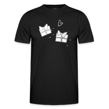 Deux Cadeaux Symbole Formes Noël - T-shirt sport Homme - noir - Devant - AI Model Male 178 dark (178cm)