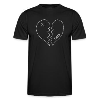 Herz gebrochen Narben - Männer Funktions-T-Shirt - Schwarz - Vorne - AI Model Male 178 dark (178cm)