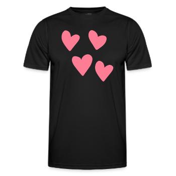 rosa herzen herz muster symbol liebe - Männer Funktions-T-Shirt - Schwarz - Vorne - AI Model Male 178 dark (178cm)