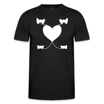Heart Bow Pattern Shapes Shapes - Men's Functional T-Shirt - black - Front - AI Model Male 178 dark (178cm)