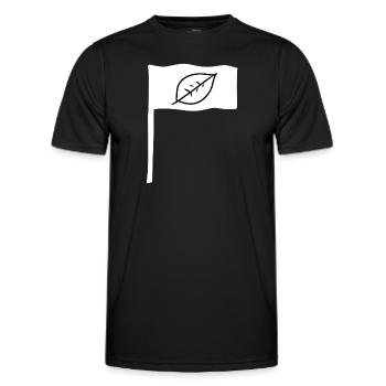symbol flagge stange blatt natur - Männer Funktions-T-Shirt - Schwarz - Vorne - AI Model Male 178 dark (178cm)