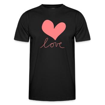 rosa herz liebe symbol - Männer Funktions-T-Shirt - Schwarz - Vorne - AI Model Male 178 dark (178cm)