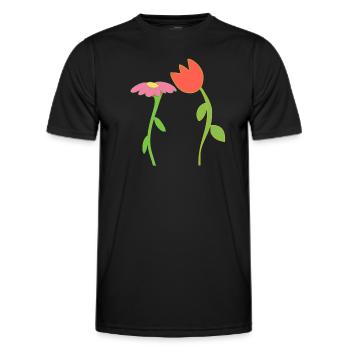 fleur symbole fleur plante rose forme rose rouge - T-shirt sport Homme - noir - Devant - AI Model Male 178 dark (178cm)
