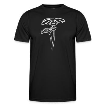 flower symbol plant flowers symbol - Men's Functional T-Shirt - black - Front - AI Model Male 178 dark (178cm)