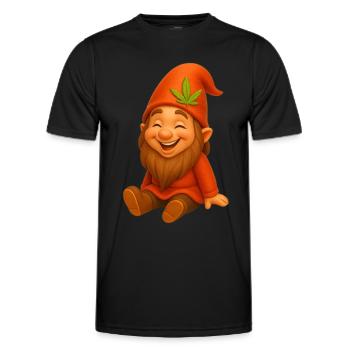 Knuffiger Zwerg goldig lachend - Männer Funktions-T-Shirt - Schwarz - Vorne - AI Model Male 178 dark (178cm)