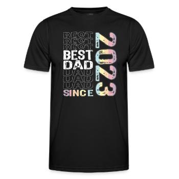 Bester Papa der Welt seit 2023 Vatertag Geburtstag - Männer Funktions-T-Shirt - Schwarz - Vorne - AI Model Male 178 dark (178cm)