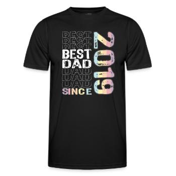Best dad in the world since 2019 Father's Day - Men's Functional T-Shirt - black - Front - AI Model Male 178 dark (178cm)