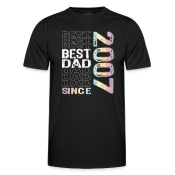 Bester Papa der Welt seit 2007 Vatertag - Männer Funktions-T-Shirt - Schwarz - Vorne - AI Model Male 178 dark (178cm)
