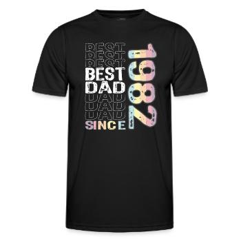 Bester Papa der Welt seit 1982 Vatertag - Männer Funktions-T-Shirt - Schwarz - Vorne - AI Model Male 178 dark (178cm)