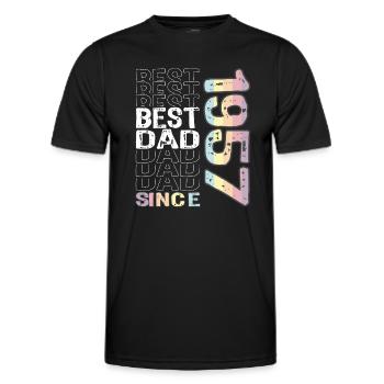 Bester Papa der Welt seit 1957 Vatertag - Männer Funktions-T-Shirt - Schwarz - Vorne - AI Model Male 178 dark (178cm)