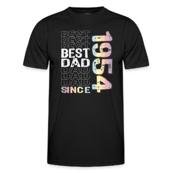 Bester Papa der Welt seit 1954 Vatertag - Männer Funktions-T-Shirt - Schwarz - Vorne - AI Model Male 178 dark (178cm)
