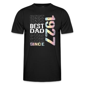 Best dad in the world since 1927 Father's Day - Men's Functional T-Shirt - black - Front - AI Model Male 178 dark (178cm)