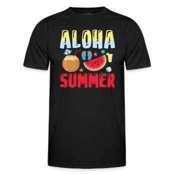 Aloha Sommer - Sommerferien - Männer Funktions-T-Shirt - Schwarz - Vorne - AI Model Male 178 dark (178cm)
