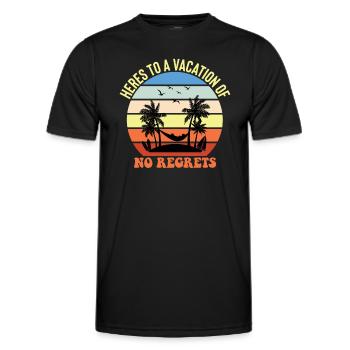 Hier Ist Ein Urlaub Ohne Bedauern - Strand - Männer Funktions-T-Shirt - Schwarz - Vorne - AI Model Male 178 dark (178cm)
