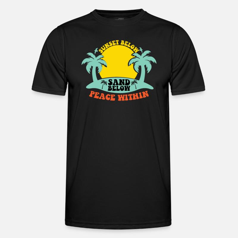 Sunset the sand Peace inside - Men's Functional T-Shirt - black