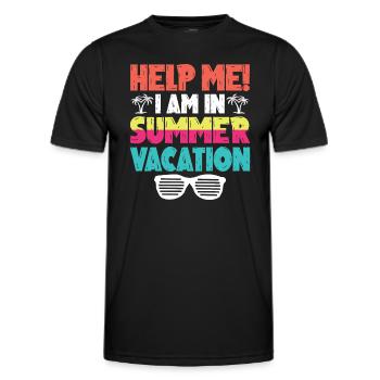 Hilf Mir Ich Bin In Den Sommerferien - Männer Funktions-T-Shirt - Schwarz - Vorne - AI Model Male 178 dark (178cm)