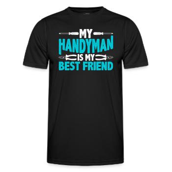 Mein Handwerker Ist Mein Bester Freund Handwerker - Männer Funktions-T-Shirt - Schwarz - Vorne - AI Model Male 178 dark (178cm)