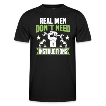 Echte Männer Brauchen Keine Anleitung - Heimwerker - Männer Funktions-T-Shirt - Schwarz - Vorne - AI Model Male 178 dark (178cm)