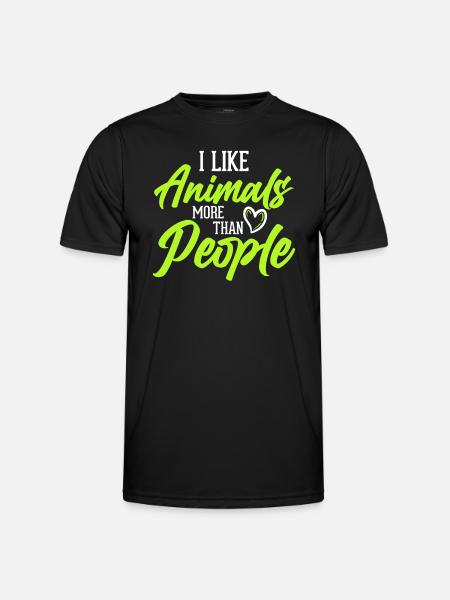 I like animals more than people - vegan - Men's Functional T-Shirt - black