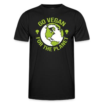 Devenez végétalien pour la planète - Activiste - T-shirt sport Homme - noir - Devant - AI Model Male 178 dark (178cm)