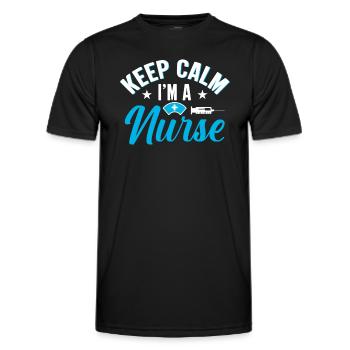 Keep calm I am a nurse - Men's Functional T-Shirt - black - Front - AI Model Male 178 dark (178cm)