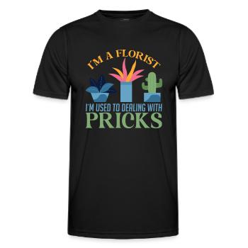 Ich Bin Florist Ich Bin Gewohnt Mit Stichen - Männer Funktions-T-Shirt - Schwarz - Vorne - AI Model Male 178 dark (178cm)