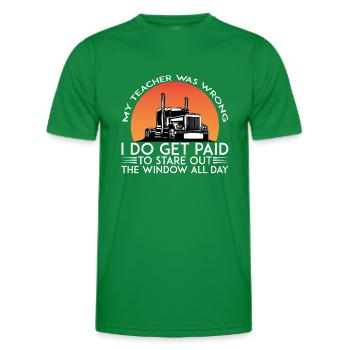 Mein Lehrer Hat Sich Geirrt Ich Werde Fürs Starren - Männer Funktions-T-Shirt - Kelly Green - Vorne - AI Model Male 178 dark (178cm)