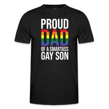 Proud father of a smart-ass gay man - Men's Functional T-Shirt - black - Front - AI Model Male 178 dark (178cm)