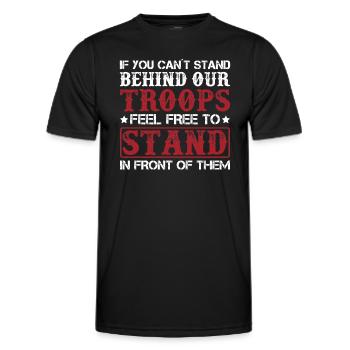 If she couldn't stand behind our troops - Men's Functional T-Shirt - black - Front - AI Model Male 178 dark (178cm)