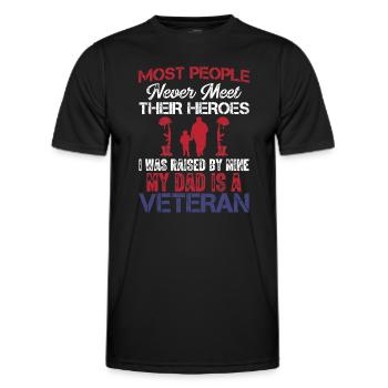 Most people never get to know their heroes - Men's Functional T-Shirt - black - Front - AI Model Male 178 dark (178cm)